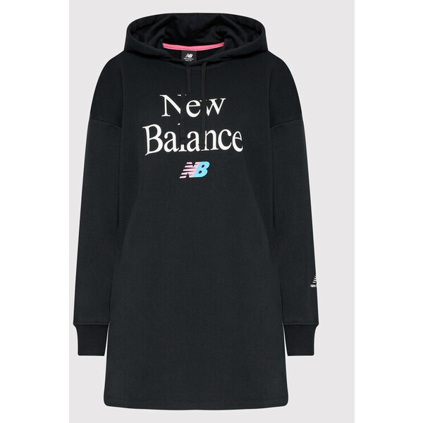 New Balance Sukienka dzianinowa Ess WD21501 Czarny Oversize