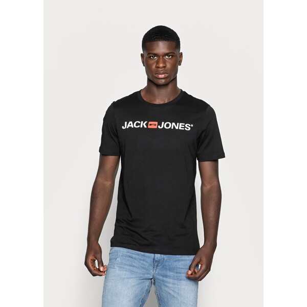 Jack & Jones JJECORP LOGO CREW NECK T-shirt z nadrukiem black JA222O1TS-Q11
