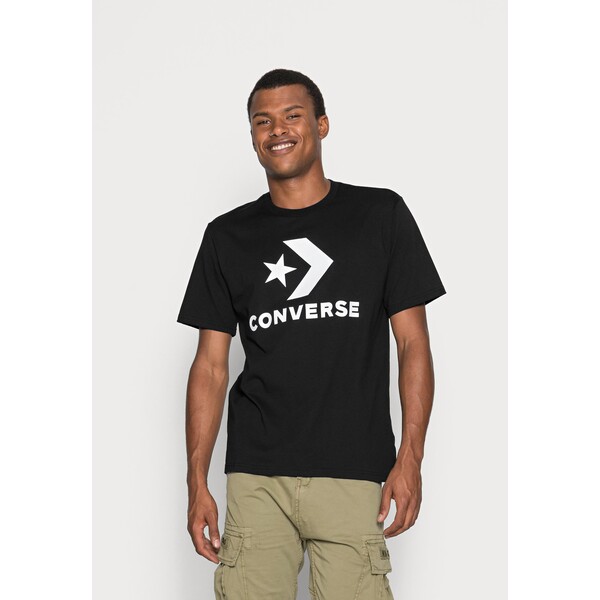 Converse STAR CHEVRON TEE T-shirt z nadrukiem converse black CO422O075-Q11