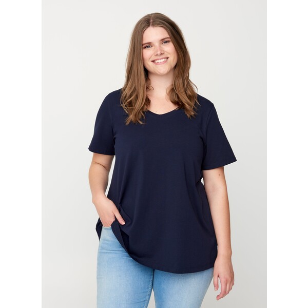 Zizzi T-shirt basic dark blue Z1721E1CT-K11