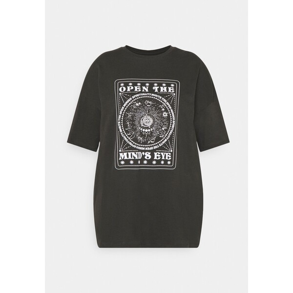 Even&Odd Curvy T-shirt z nadrukiem dark grey EVB21D03W-C11