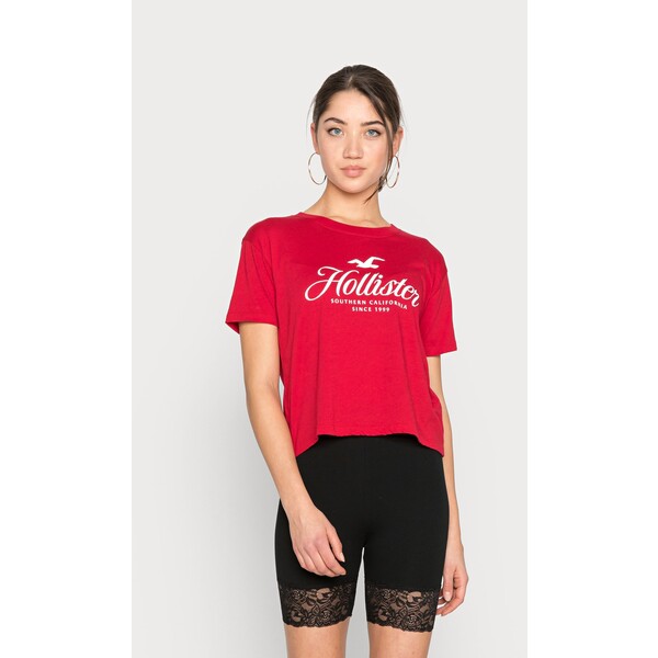 Hollister Co. HERITAGE PRINT CORE T-shirt z nadrukiem red H0421D0EK-G11