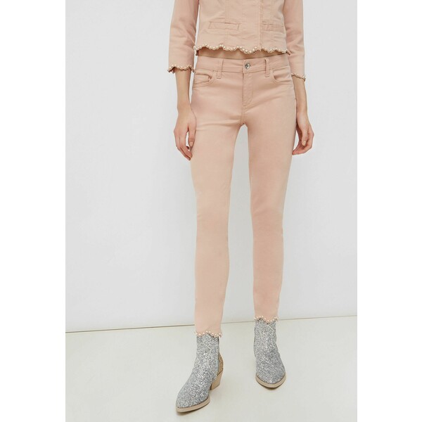 Liu Jo Jeans SKINNY WITH APPLIQUÉS Spodnie materiałowe powder pink pearl L2521A071-H11