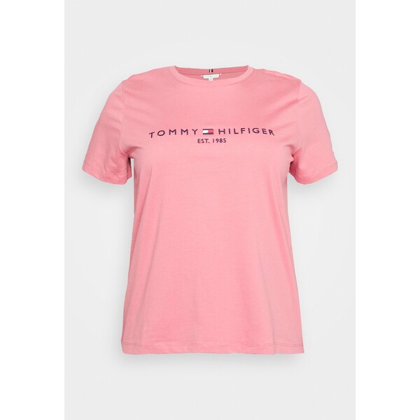 Tommy Hilfiger Curve REGULAR TEE T-shirt z nadrukiem english pink TOY21D005-J15