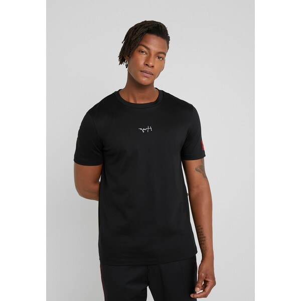 HUGO DURNED T-shirt z nadrukiem black HU722O05N-Q11
