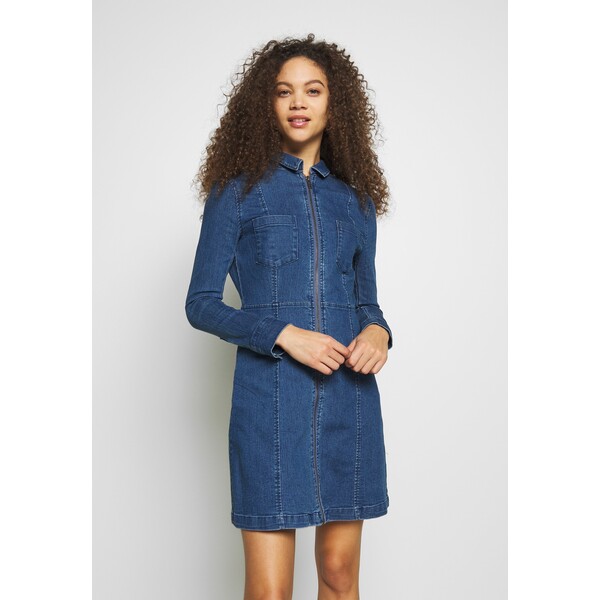 Noisy May Petite NMLISA ZIP DRESS Sukienka jeansowa medium blue denim NM521C025-K11