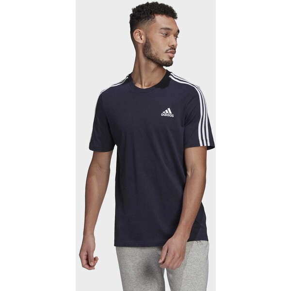 adidas Performance T-shirt z nadrukiem dark blue AD542D3CT-K12