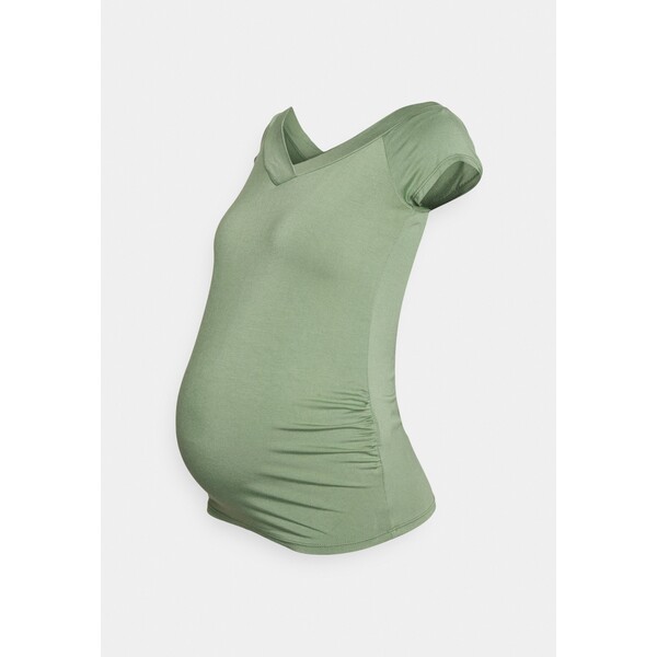 Pieces Maternity PMMALIVA OFF SHOULDER V NECK T-shirt basic hedge green PIV29G02X-M11