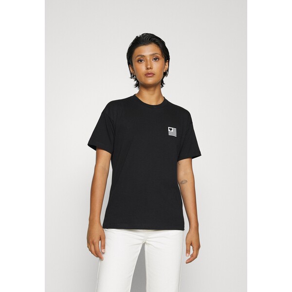 Carhartt WIP STATE T-shirt z nadrukiem black/white C1421D03Z-Q11