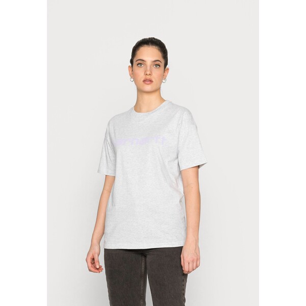 Carhartt WIP SCRIPT T-shirt z nadrukiem ash heather/soft lavender C1421D035-C11