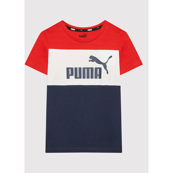 Puma T-Shirt Essentials+ Colour Blocked 846127 Czerwony Regular Fit