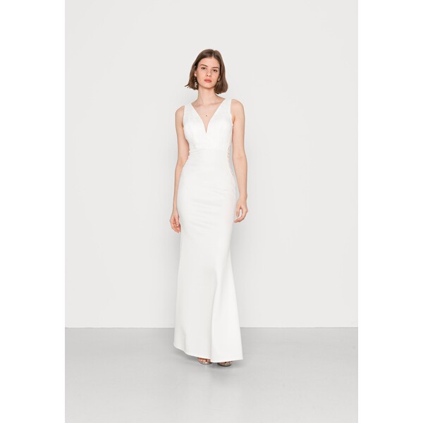 WAL G. TAYLOR LACE V NECK DRESS Suknia balowa white WG021C0EF-A11