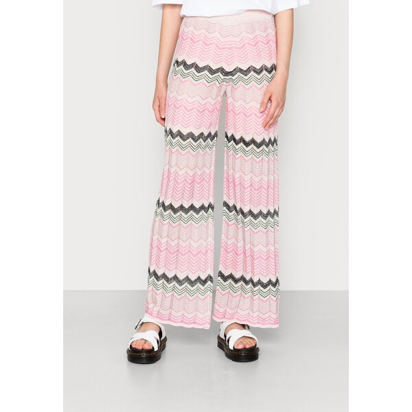 ONLY ONLANICA PANT Spodnie materiałowe sachet pink/black/seashell pink/silver glitter ON321A1MN-J11
