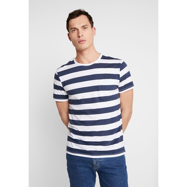 Pier One T-shirt z nadrukiem dark blue/white PI922O0GW-K11