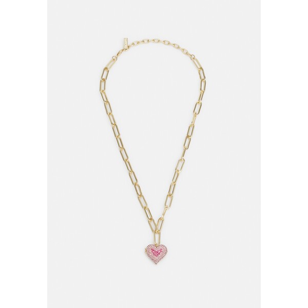 BAUBLEBAR PAVE HEART LINK NECKLACE Naszyjnik gold-coloured/pink B4I51L02H-F11