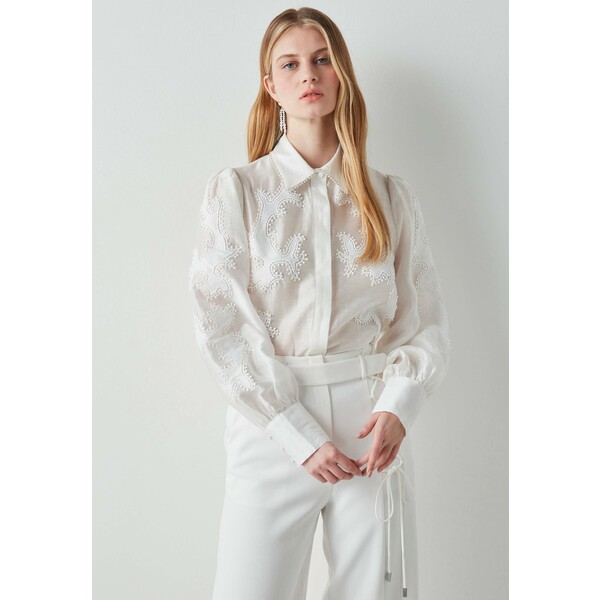 Ipekyol PEARL EMBROIDERED SHIRT Koszula off white IP521E0DH-A11