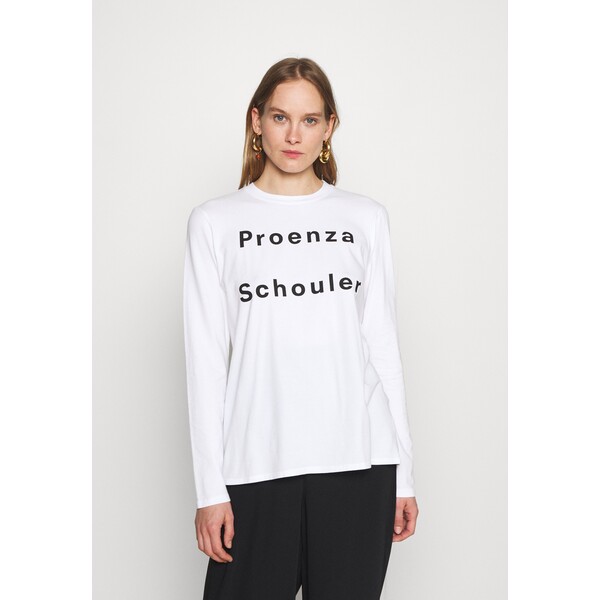 Proenza Schouler White Label LONG SLEEVE LOGO Bluzka z długim rękawem white PQ421D007-A11