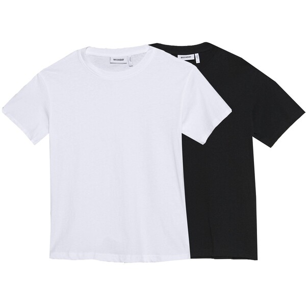 Weekday ALANIS 2 PACK T-shirt basic black/white WEB21D056-Q13