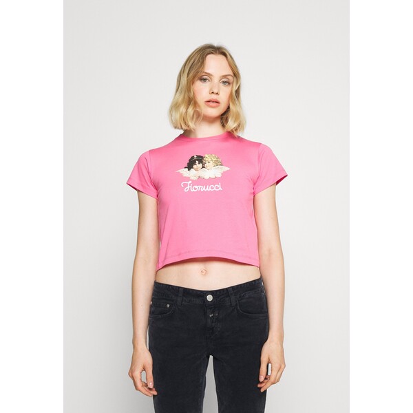 Fiorucci SQUIGGLE ANGELS TEE T-shirt z nadrukiem pink FI921D02F-J11