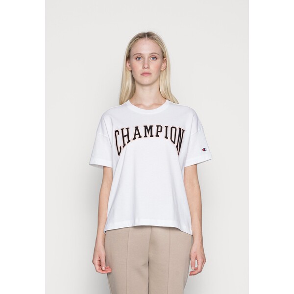 Champion Rochester CREWNECK T-shirt z nadrukiem white C4A21D00L-A11