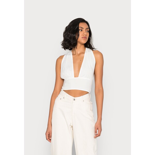 Nly by Nelly HALTERNECK CROP Top white NEG21E09D-A11