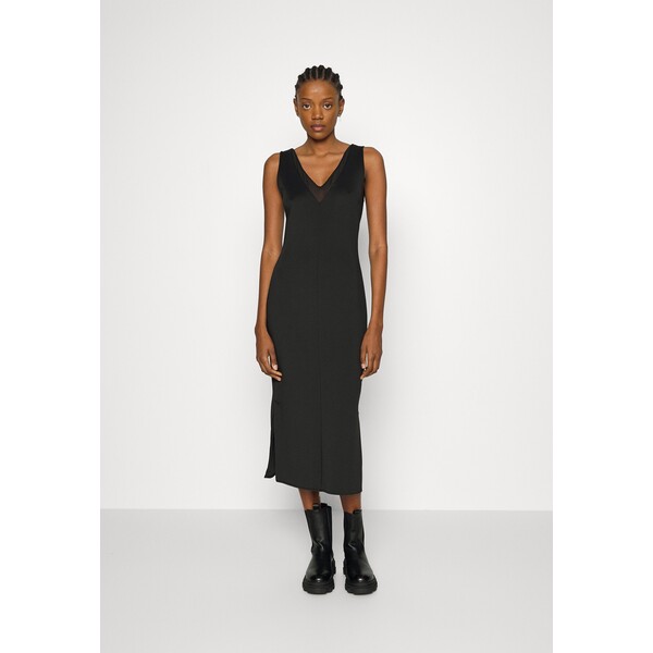 Calvin Klein TECHNICAL MAXI TANK DRESS Sukienka dzianinowa black 6CA21C05W-Q11