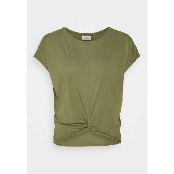 Deha ECOFEELING KNOT T-shirt basic deep olive green 5DE41D03O-M11