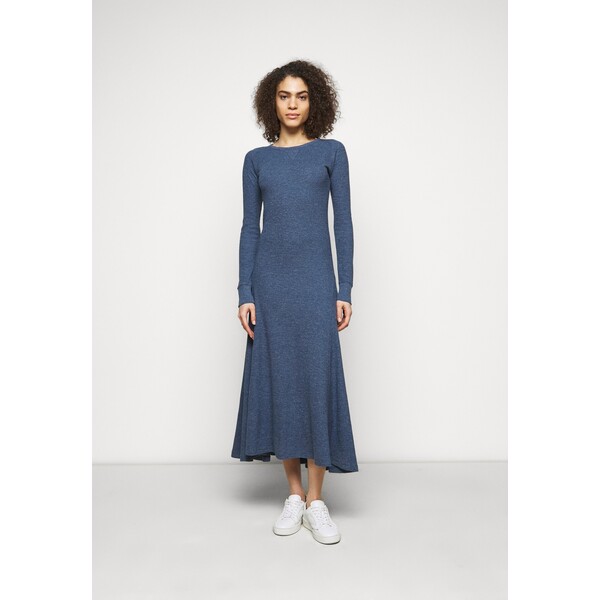 Polo Ralph Lauren LONG-SLEEVE HENLEY DRESS Sukienka dzianinowa river blue heather PO221C07O-K11