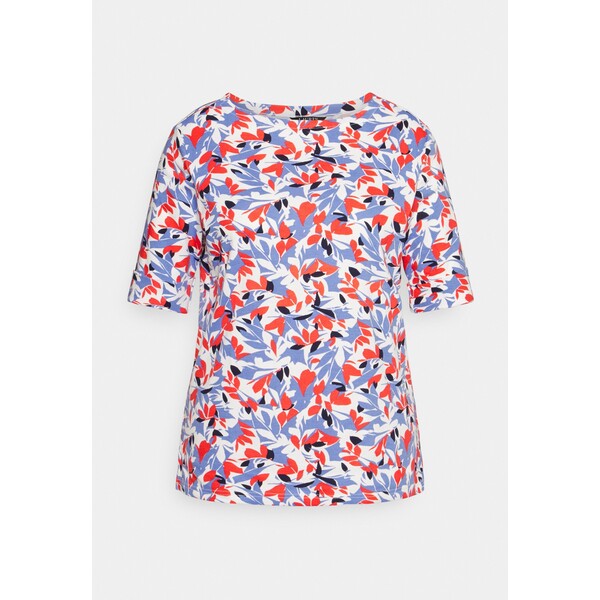 Lauren Ralph Lauren Woman FLORAL-PRINT BOATNECK TOP T-shirt z nadrukiem blue/orange L0S21D033-T11
