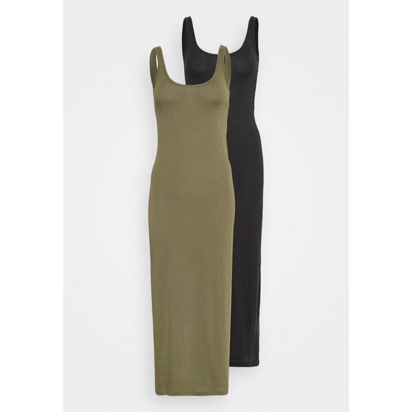 Vero Moda Petite VMNANNA DRESS 2 PACK Długa sukienka ivy green/black VM021C08O-Q12