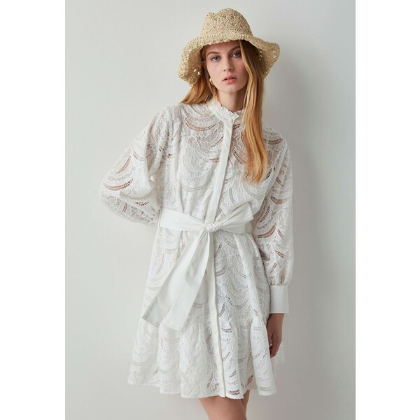 Ipekyol GUIPURE Sukienka koszulowa white IP521C07V-A11