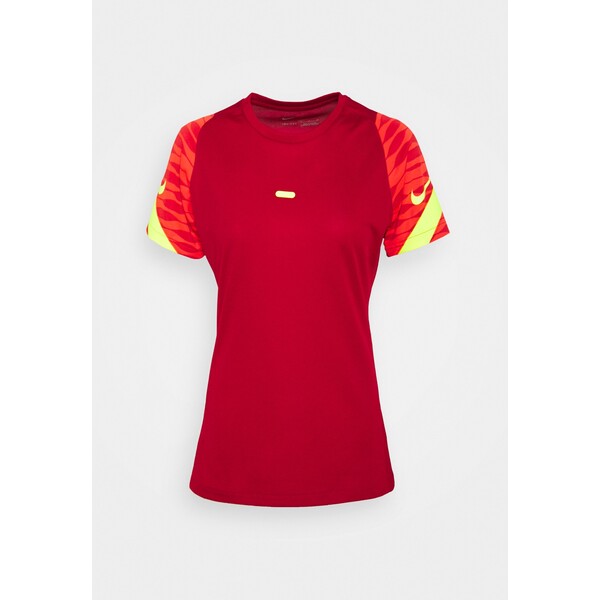 Nike Performance STRIKE 21 T-shirt z nadrukiem gym red/bright crimson/volt N1241D1D1-G12