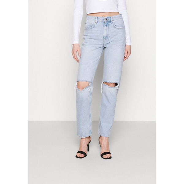 Gina Tricot HIGH WAIST Jeansy Relaxed Fit sky blue dest GID21N02C-K12