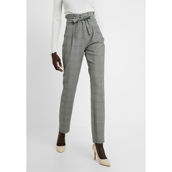 Vero Moda Tall VMEVA LOOSE PAPERBAG CHECK PANT Spodnie materiałowe grey/white VEB21A020-C11