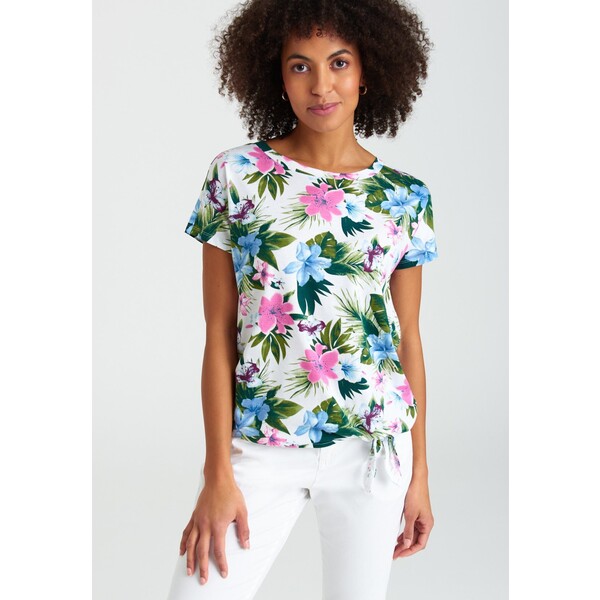 Greenpoint TOP T-shirt z nadrukiem flower/white G0Y21D02V-A12