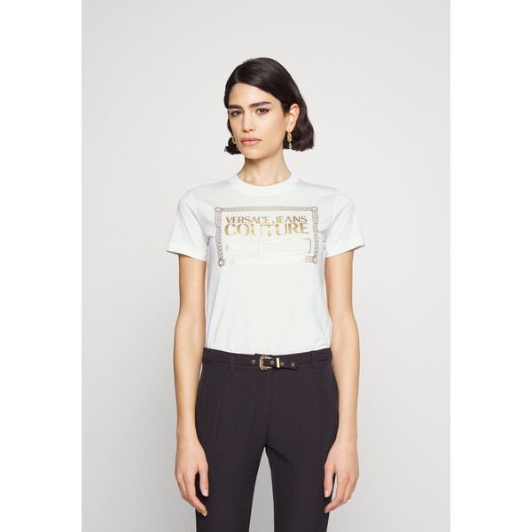 Versace Jeans Couture T-shirt z nadrukiem white VEI21D05C-A11