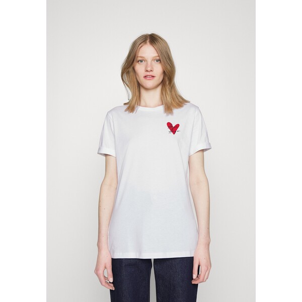 HUGO DIBIUSA T-shirt z nadrukiem white HU721D091-A11
