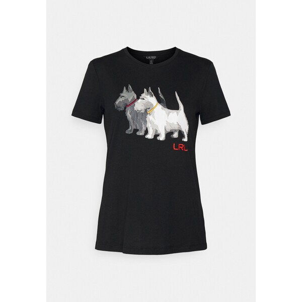 Lauren Ralph Lauren SCOTTISH-TERRIER-PRINT JERSEY TEE T-shirt z nadrukiem black L4221D0H4-Q11