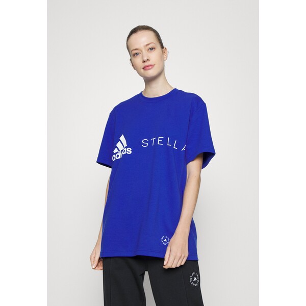 adidas by Stella McCartney ASMC LOGO T-shirt z nadrukiem bold blue AD741D099-K11