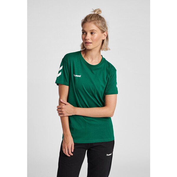 Hummel GO WOMAN T-shirt z nadrukiem evergreen HU341D01Y-M11