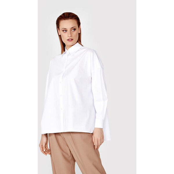 Simple Koszula KOD021 Biały Relaxed Fit