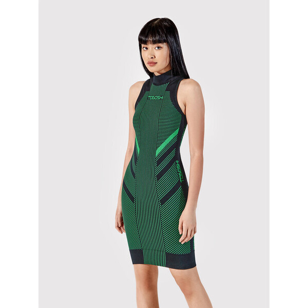 Togoshi Sukienka codzienna TG22-SUD011 Zielony Extra Slim Fit