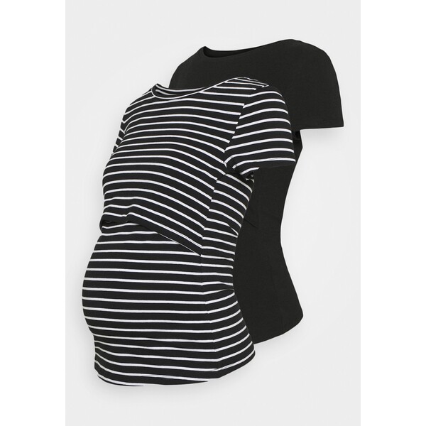 Anna Field MAMA 2 pack NURSING FUNCTION t-shirt T-shirt z nadrukiem black EX429G02Z-Q11