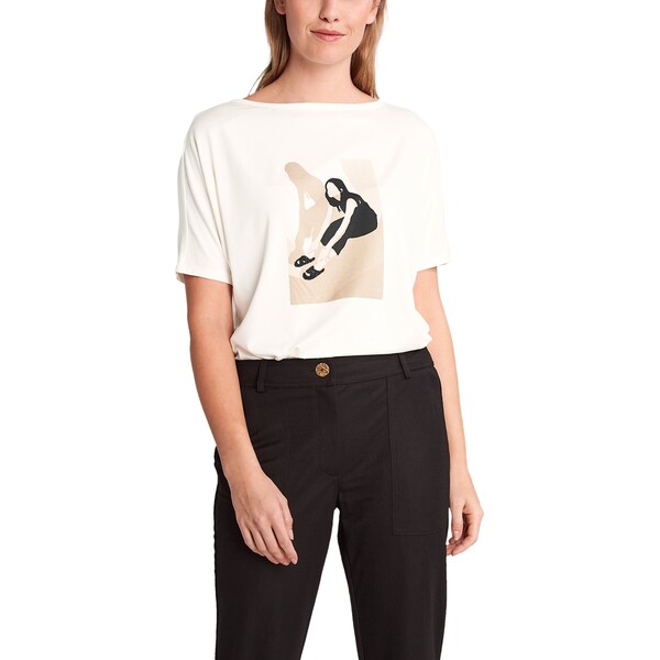 comma casual identity T-shirt z nadrukiem weiß C1E21D0CU-A11