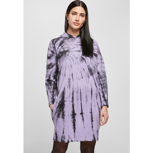 Urban Classics TIE DYE Sukienka z dżerseju black lavender UR621C022-Q12
