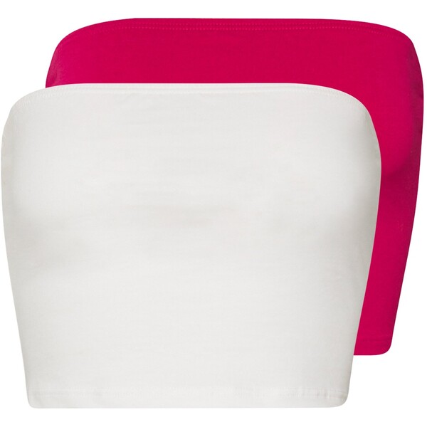 Glamorous BANDEAU CROP TUBE 2 PACK Top white/cerise pink GL921D03J-A11