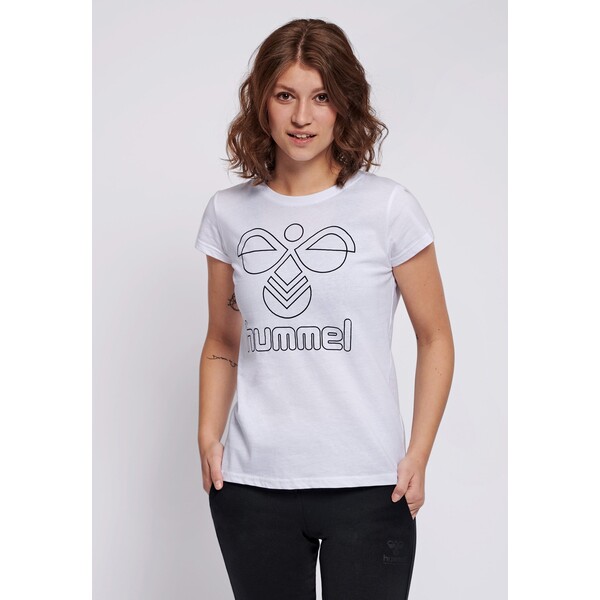 Hummel HMLSENGA T-shirt z nadrukiem white HU341D03T-A11
