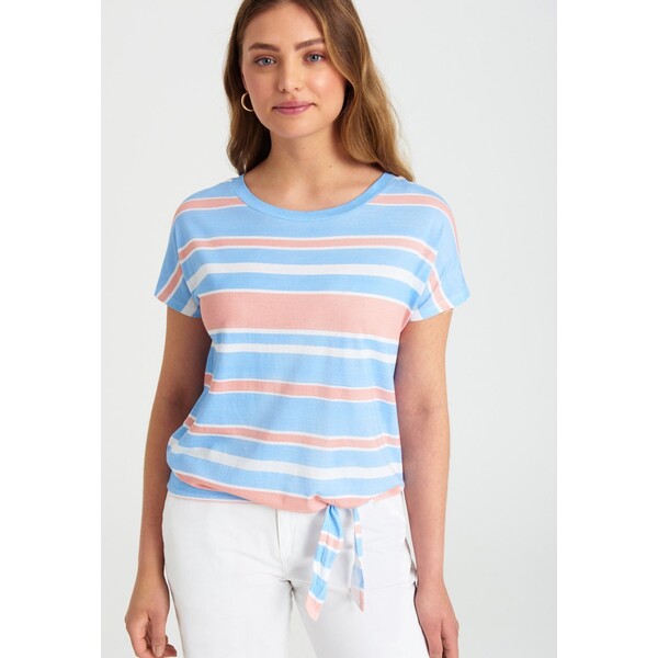 Greenpoint TOP T-shirt z nadrukiem blue/pink/stripes G0Y21D02V-K11