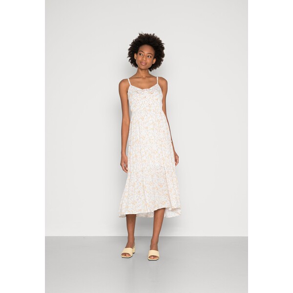 Hollister Co. BARE MIDI Sukienka letnia white floral H0421C050-A11