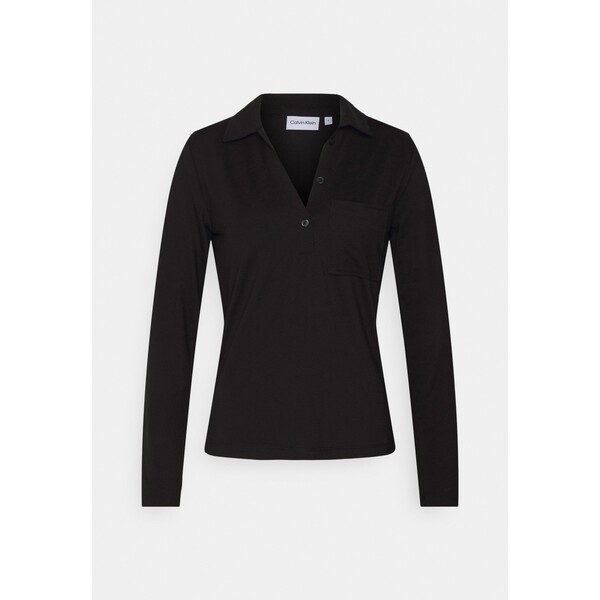 Calvin Klein REFIBRA HENLEY Bluzka z długim rękawem black 6CA21D04X-Q11